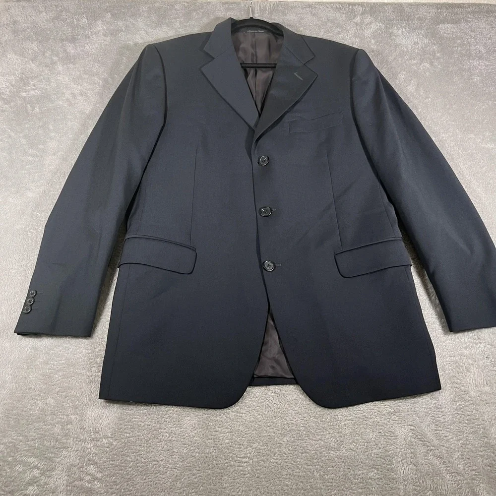Fendi Blazer Mens 50 IT 40R Black 100% Virgin Wool‎ Made in Italy Sport Coat